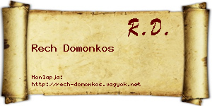 Rech Domonkos névjegykártya